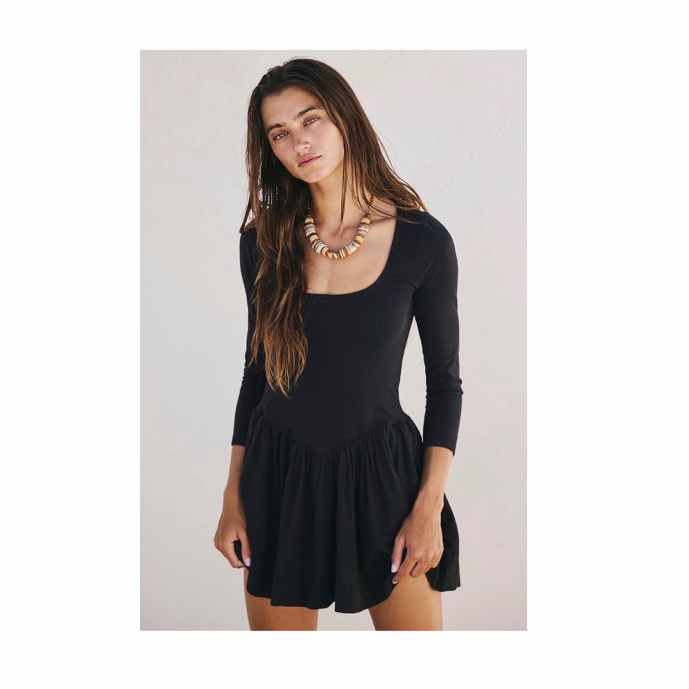 Free People Black Long Sleeve Dress